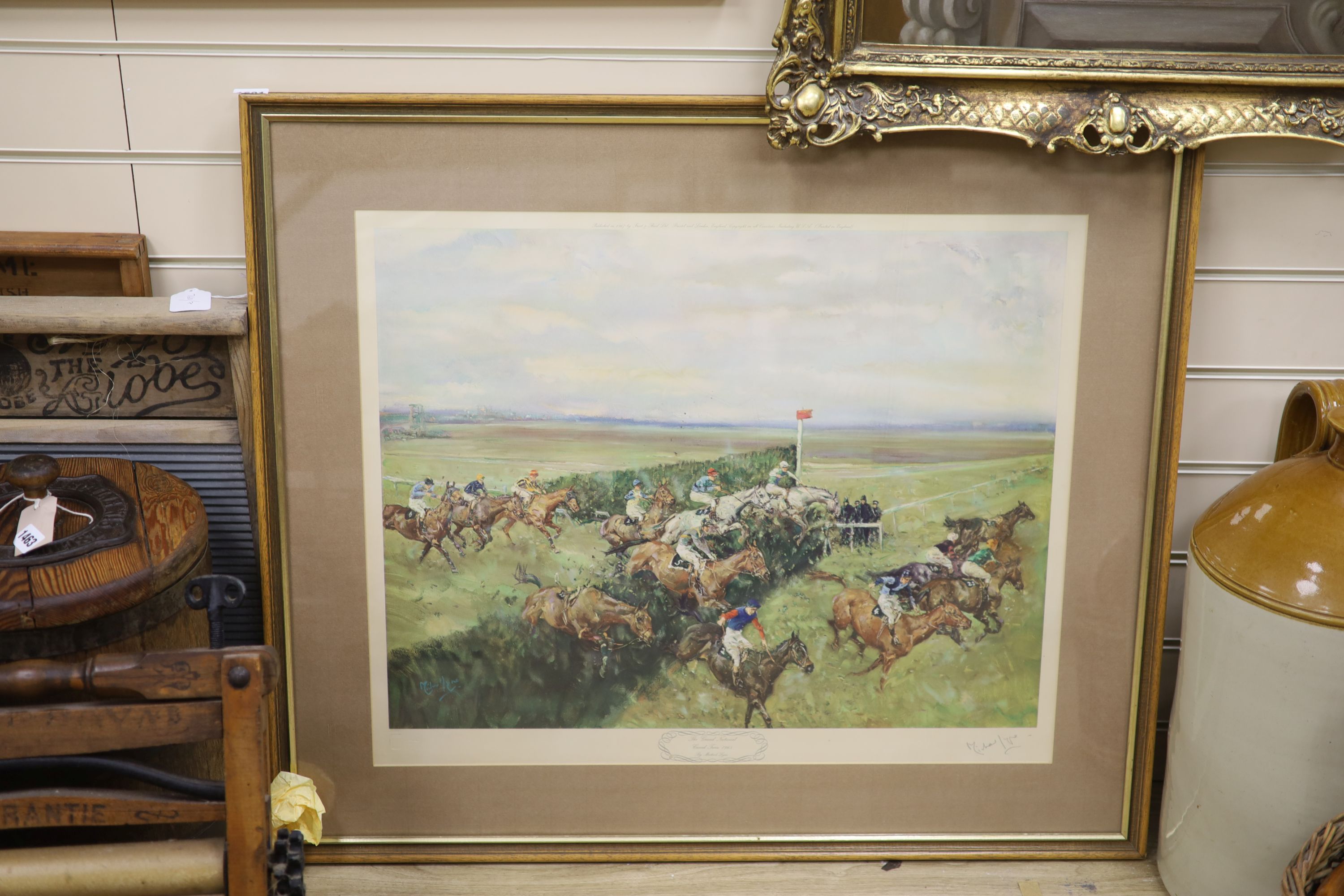 Michael Lyne, limited edition print, The Grand National Canal Turn 1965, signed in pencil, 54 x 66cm